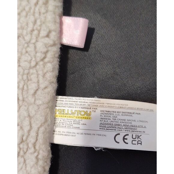 KELLYTOY Baby Tan BEAR Pink Ribbon RATTLE Security Blanket Soft Lovey Plush - Picture 3 of 5